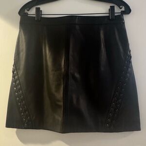 Paige Johanna Black Leather Skirt